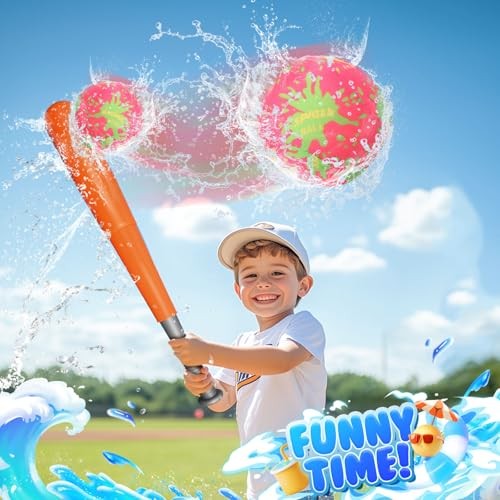 Baseball Toys for Kids 3-5: Baseball Set with 2 Bats and 8 Oversized 7CM Water - Picture 6 of 7