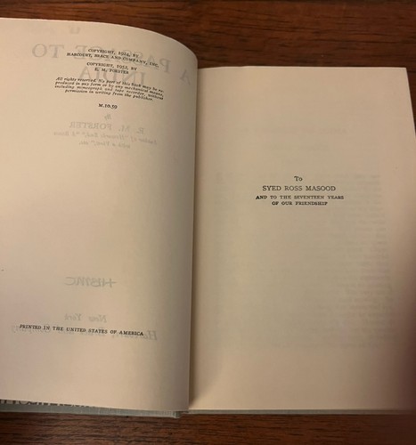 A Passage To India By E.M. Forster 1924 Hardcover 1952 Harcourt Brace - Imagen 5 de 7