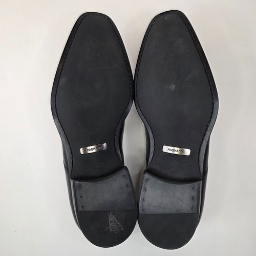 Magnanni Fabricio Slip On Apron Toe Loafers Black Nappa Leather Men’s Size 9D - Picture 8 of 11