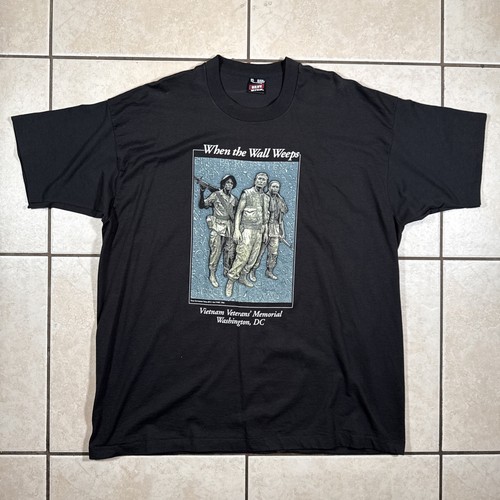Vintage 1984 Vietnam War T-Shirt When the Wall Weeps Size XXL Made In USA - Picture 1 of 8