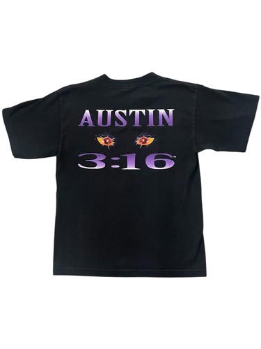 Vintage Stone Cold Steve Austin 3:16 T-Shirt Skull WWF 1998 Youth Kid Size Large - Picture 2 of 4