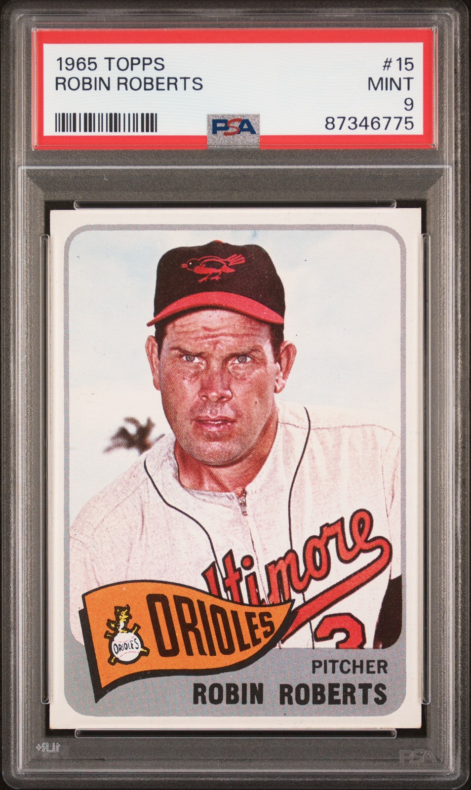 1965 TOPPS #15 ROBIN ROBERTS PSA 9