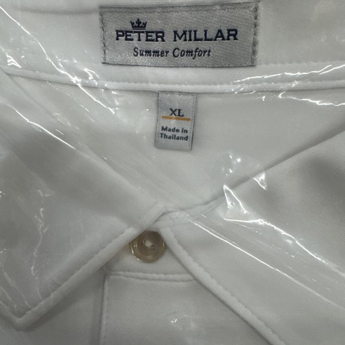 Peter Millar Summer Comfort Polo Shirt Mens XL White Stretch Golf Crown Sport - Picture 7 of 10