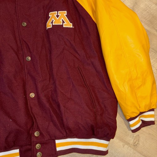 VINTAGE Y2K Minnesota Gophers Steve & Barry's Faux Leather Varsity Jacket XXL - Bild 3 von 11