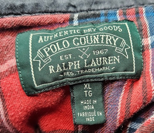 Polo Country Ralph Lauren Herren XL Hemd Jac Flanell Perlen Druckknopf Buffalo kariert - Bild 6 von 6