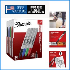 Quick-Drying 36 Count Permanent Markers - Durable Fine Tip for Any Surface