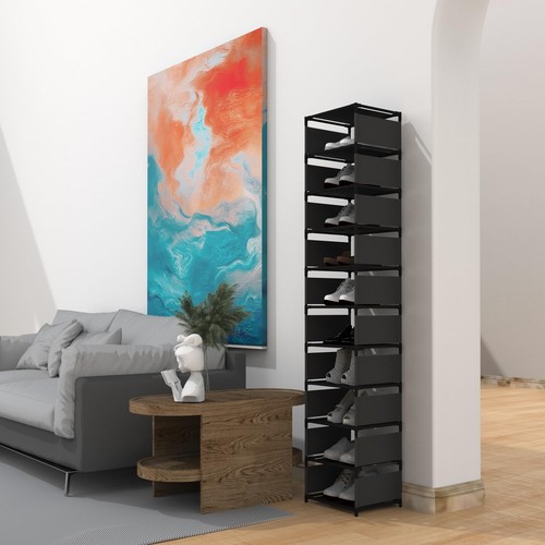 isightguard Narrow Shoe Rack, 10 Tier Vertical Shoe Rack for Closet Entryway - Picture 8 of 10