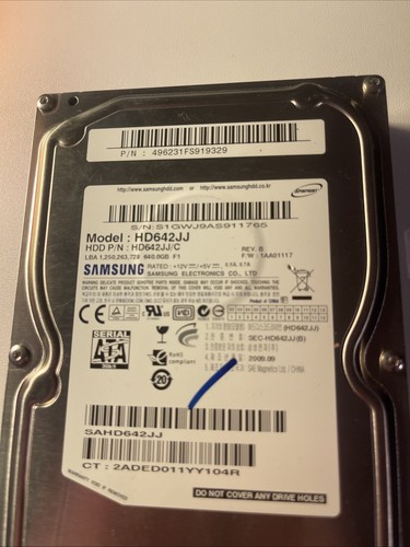 Samsung Spinpoint F1 HD642JJ 640GB Internal 7200RPM 3.5" (HD642JJ) HDD - Picture 2 of 4