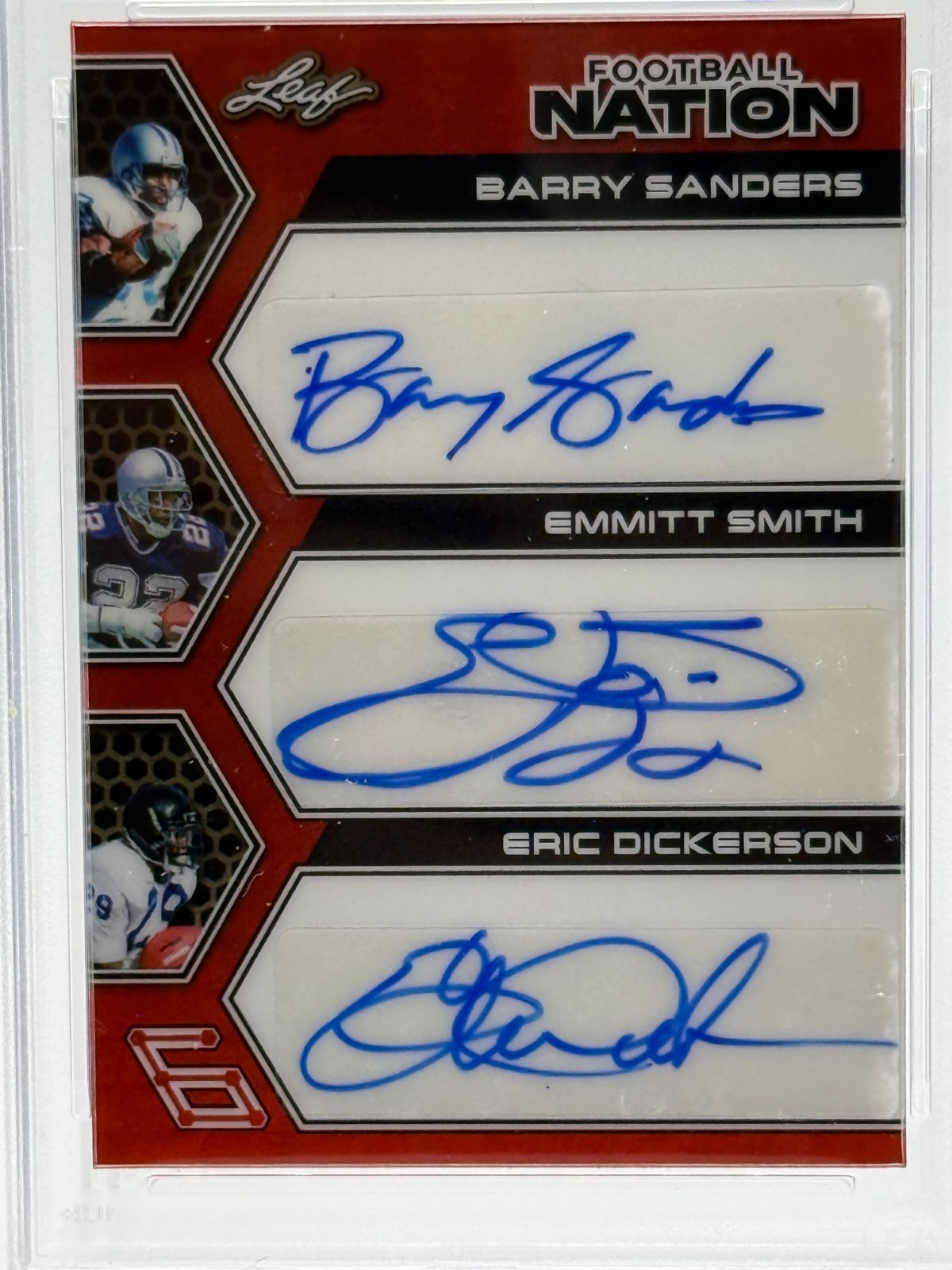 2025 Leaf FB Nation Red Flood (6) HOF INDUCTEES (AUTO - #'d 1/ 1) PSA GEM MT 10 view 2