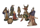 Avon Fine Collectible, 10 pc nativity set dated 1996 larger figures are 5" tall