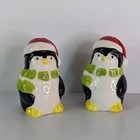 Christmas Penguins Salt and Pepper Shakers EUC