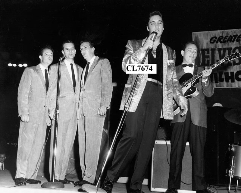 Elvis Presley and Hank Garland Perform at Dairy Show in Tupelo Mississippi Photo
