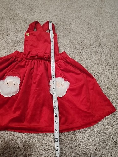 Cynthia Rowley Girls 4T Red Crisscross Santa Overall Dress - Picture 4 of 9