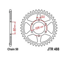 JT Steel Rear Sprocket 530 44T for Kawasaki ZZR1200/Ninja ZX-9R/Ninja ZX-7