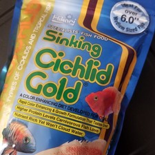 Hikari Tropical Fish Food Cichlid Gold Med Pellet Sinking Color Enhancing 12 oz