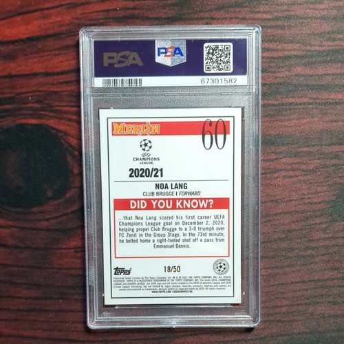 Noa lang 2021 Topps Chrome Merlin Club Brugge Rookie RC Gold 18/50 PSA 9 - Bild 2 von 2