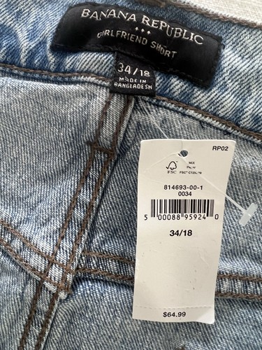Banana Republic Woman's 18 Girlfriend Denim Short High Rise 4" Inseam $64.99 - Picture 4 of 5