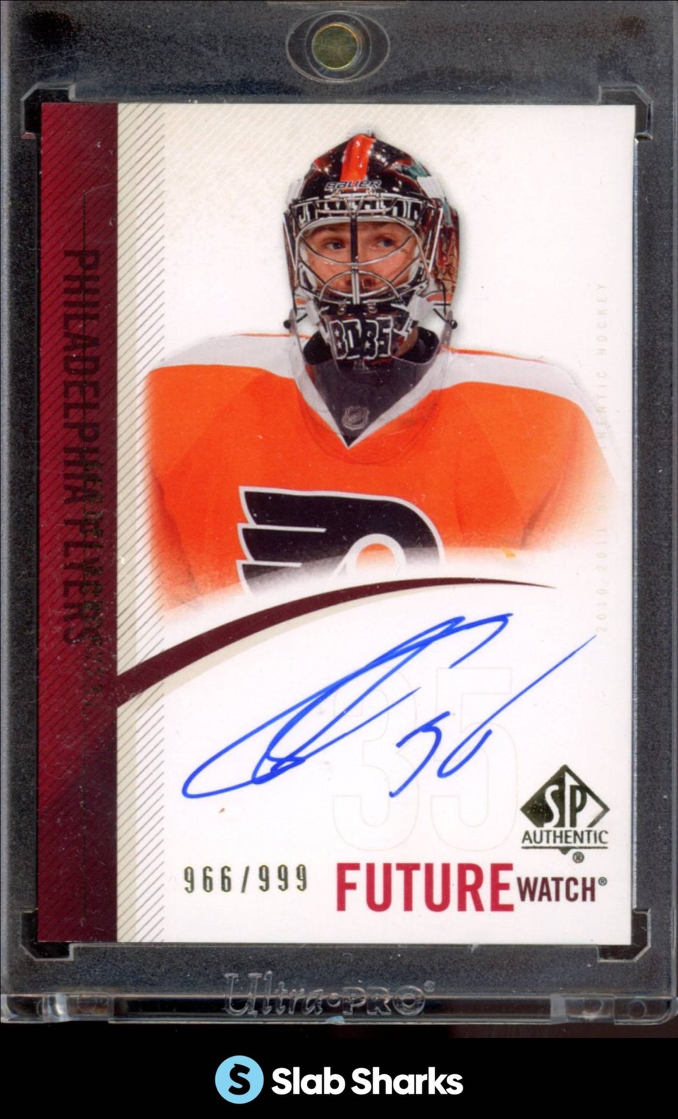 2010 SP AUTHENTIC #259 SERGEI BOBROVSKY AUTO RC FUTURE WATCH ROOKIE /999