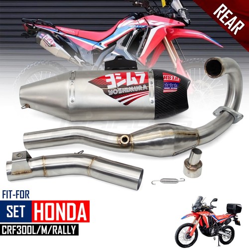 Sistema completo de escape de acero inoxidable al carbono para Honda CRF300 L M RALLY 21-24 - Imagen 7 de 12
