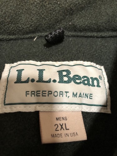 LL Bean Maine guide Zip Jac coat green wool Wind Stopper Malone mackinaw USA 2X - Picture 8 of 17
