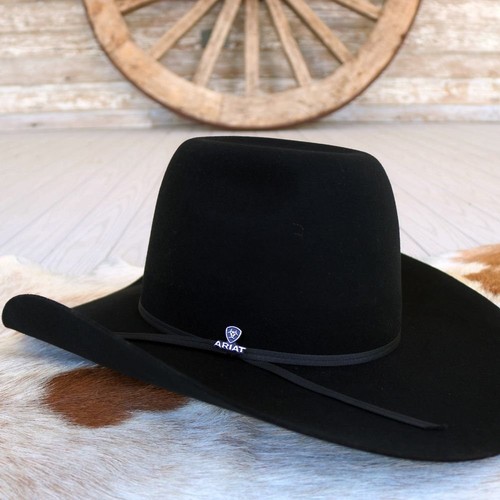 Ariat Black Wool Cowboy Hat - Boss - Picture 2 of 6