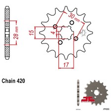 JT JTF253.16 Steel Front Sprocket 16T