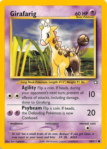 Girafarig 058/111 Common Neo Genesis Pokemon LP 000471