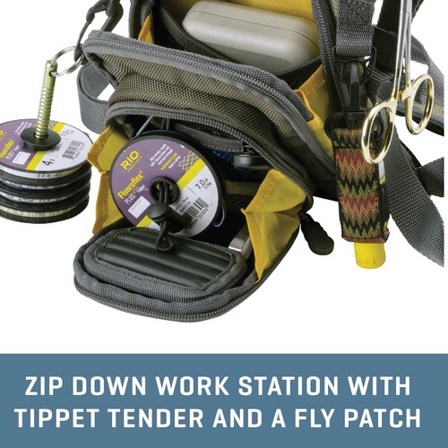 Fly Fishing Chest Pack Allen Company Padded Neck Strap Work Station Olive Gre... - Picture 2 of 8