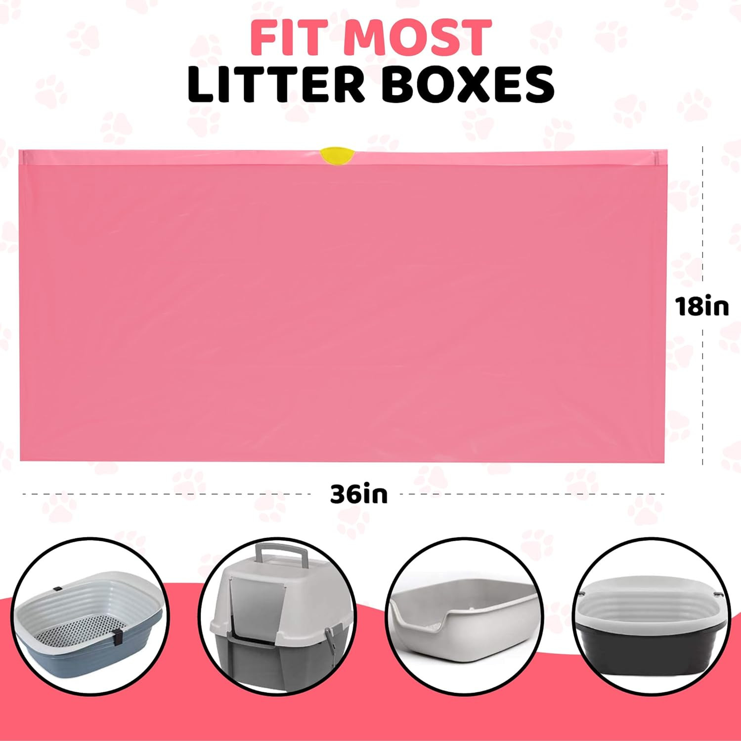 Liners 20 Count Cat Waste Liners, Pink ...