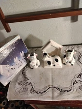 Vintage Salt & Pepper Napkin Holder Set Holstein Cows Ceramic MCM Japan