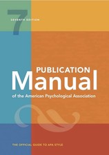 Publication Manual 7th Edition of the American Psychological Association APA 7th