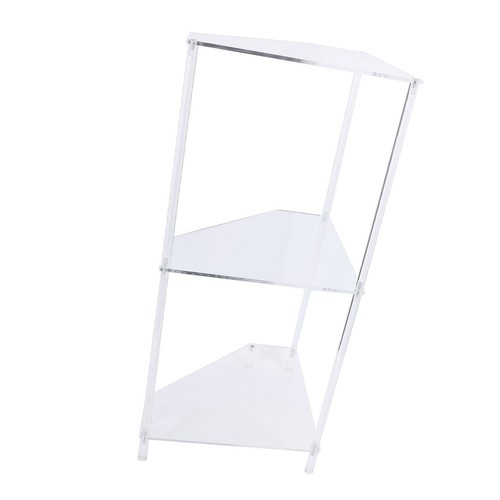 Table 3 Tier Triangular Acrylic Corner Side Table Small Corner Side Table B TU - Picture 8 of 12