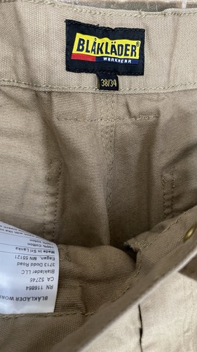 Blaklader Workwear Mens Heavy Utility Work Pants Tan Brown 38x34 - Picture 2 of 9