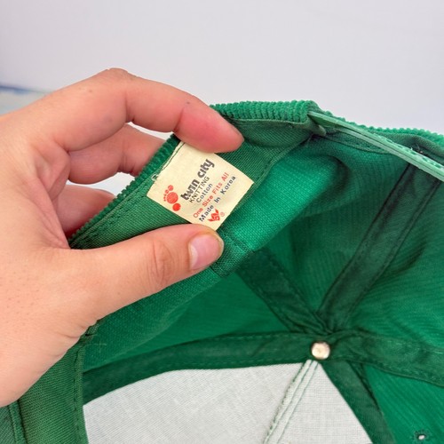 Hartes Heizservice grün Cord Seil Mütze Druckknopflasche Baumwolle Twin City Strick - Bild 7 von 8