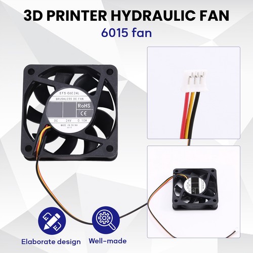 6015 Fan Blower Hydraulic Bearing Fan 24V for Creativity K1/K1 Max 3D3143 - Afbeelding 4 van 7
