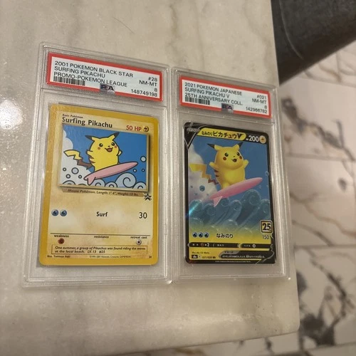 Pokémon Surfing Pikachu #28 - 2001 Black Star Promo - PSA 8 (NM-MT) 25th v