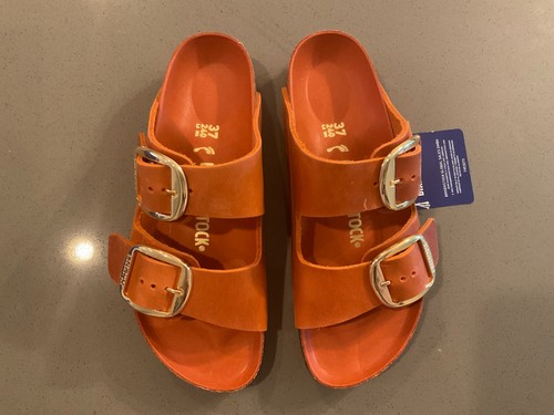 NEW Birkenstock Arizona Big Buckle Leather Burnt Orange Size 6 - 6.5 US (37 EU) - Bild 3 von 6