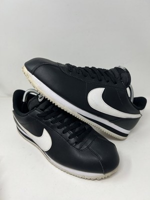 Nike Cortez Basic Mens Size 10.5 Black White Athletic Leather Shoes Sneakers