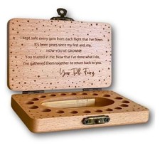 Tooth Fairy Keepsake Box for Girls  Boys, Tooth Fairy Box for 20 Natural Beech