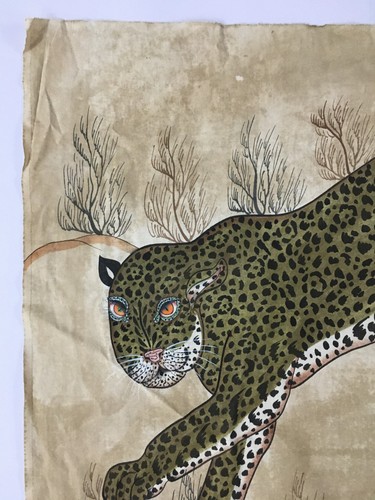 PINTURA DE GUEPARDO SALTANDO de Jamie Parlade de 1980 hecha a mano sobre lienzo 48 pulgadas x 36 pulgadas 13811 - Imagen 5 de 11