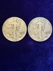 Liberty Walking Half Dollar Silver Coins  1942 50C Lot of 2