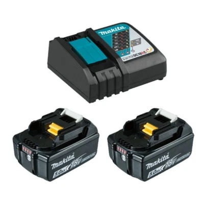 Makita BL1850B 18V 5.0Ah Battery 2-Pack DC18RC Charger Bulk Packaging - Image 1 of 2