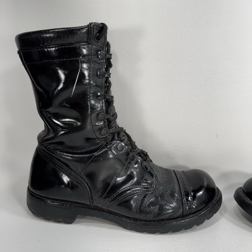 Botas de salto de combate Corcoran con puntera de cuero negro brillante para hombre talla 8 de EE. UU. - Imagen 6 de 11