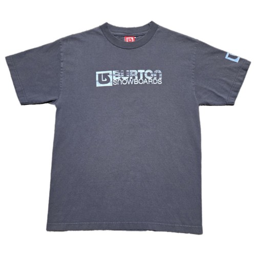 90s VTG Burton Snowboards Double Sided T-Shirt Spellout Mens Small Gray - Picture 1 of 16