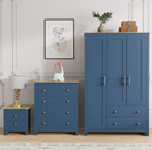3 Piece Bedroom Furniture Set 3 Door Wardrobe with Drawer Set Chest of Drawers