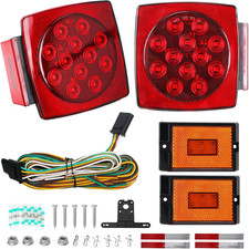 Led Trailer Light Kit Ip67 Submersible Stop Turn Tail Brake Lights With License
