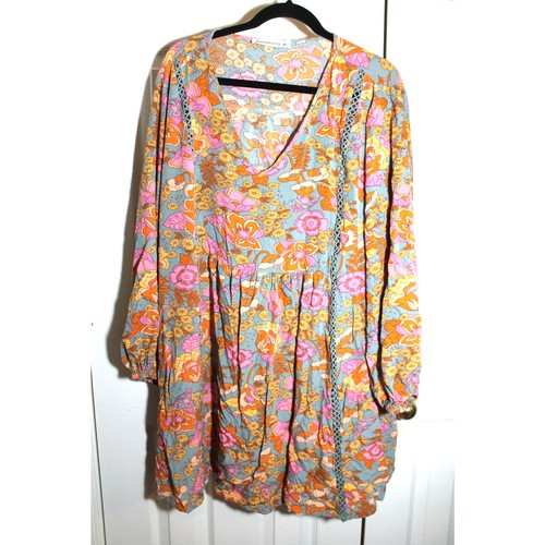 Rusttydustty Modern Bohemia Crush Floral Langarm Minikleid Gr. 3XL - Bild 2 von 4