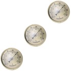  3pcs Metal Thermometer Small Temperature Gauge Round Temperature Measuring