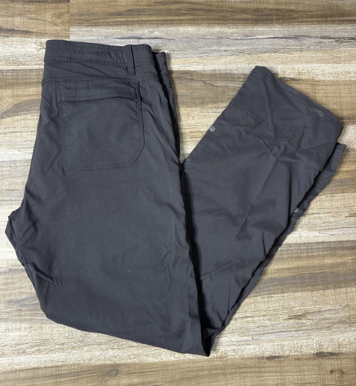 PrAna Zion Hiking Pants Mens XL Belted Cargo Nylon Stretch Outdoors Gray Roll Up