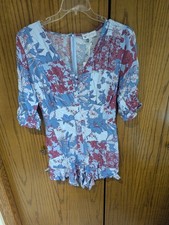 NWT Junior Jessica Simpson Medium Floral Flounce Shorts Romper
